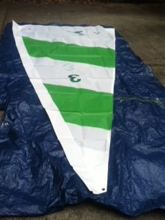 Colored Dinghy Mainsail with Luff Sleeve, Luff 13.12,  Leech 13.45,Foot 7.38 